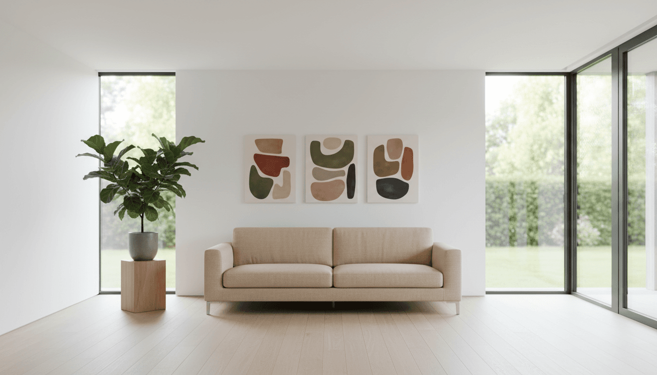 Bright, organized Los Angeles living room with natural light